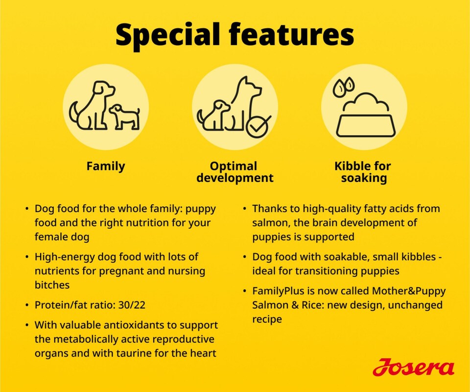 image 1 of Josera Mother & Puppy Salmon & Rice | Pregnant & nursing mothers | Weaning puppies | Soakable small kibble | Optimal development | Gluten free | 2x12.5kg pack