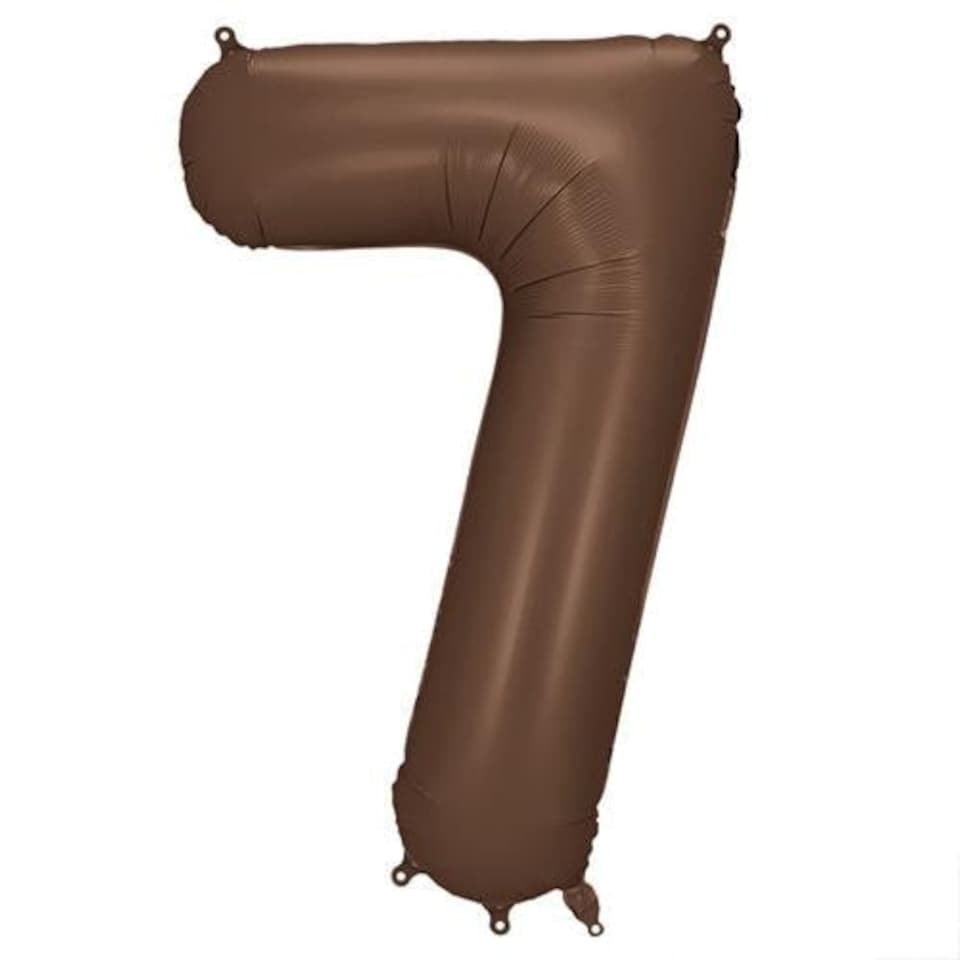 image 1 of Mocha Brown Number 7 Helium Foil Giant Balloon 86cm / 34 in | Brown