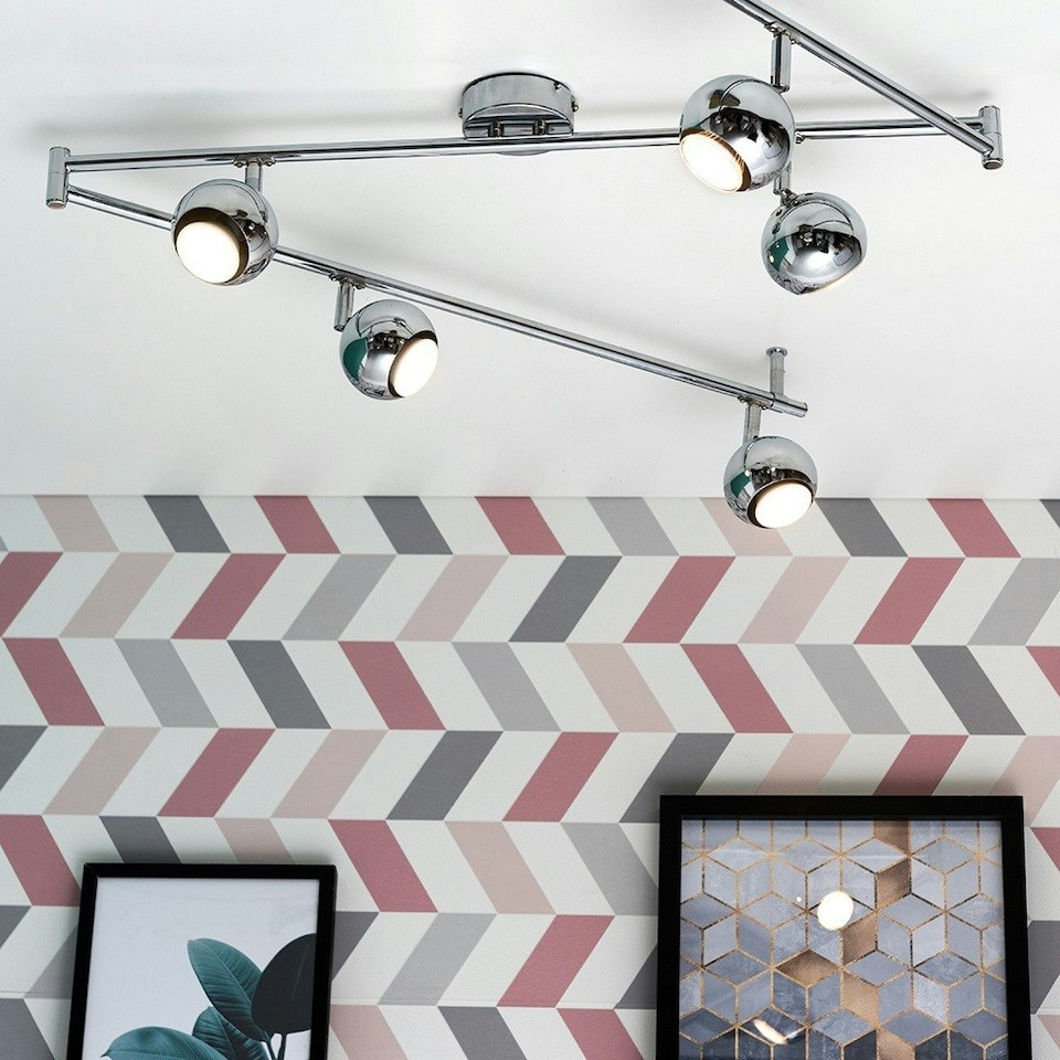image 1 of ValueLights Retro Spotlight Polished Silver Spotlight and GU10 Spotlight LED 5W Warm White 3000K Bulb Chrome
