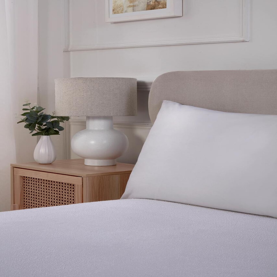 Terry Waterproof Mattress Pillowcase Protector Pair (White) | White | Standard
