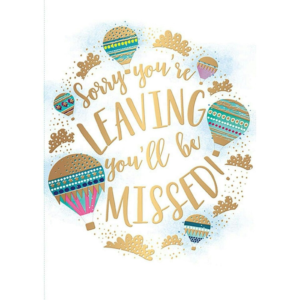 Words 'n' Wishes Traditional Sorry you are Leaving Card, Sorry to See You Go Card, Multi-Coloured, 22 x 15.8 cms