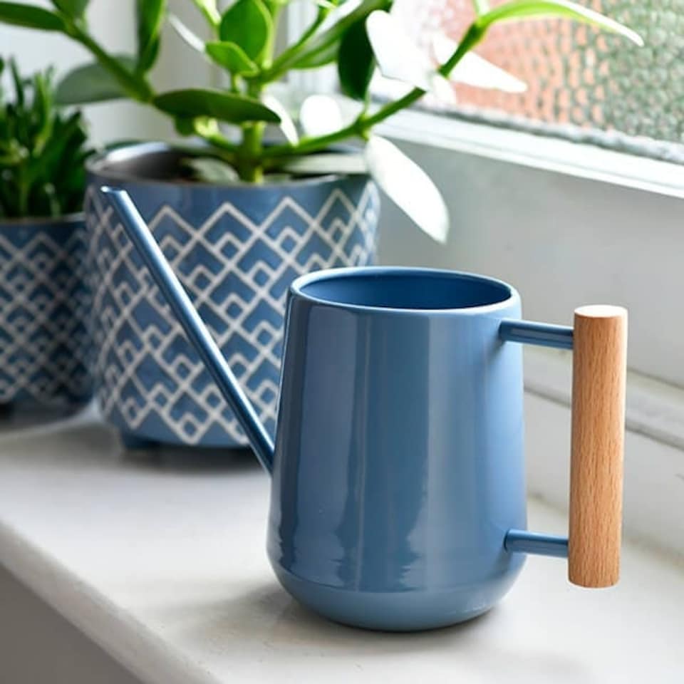 image 1 of Burgon & Ball Indoor Watering Can Heritage Blue