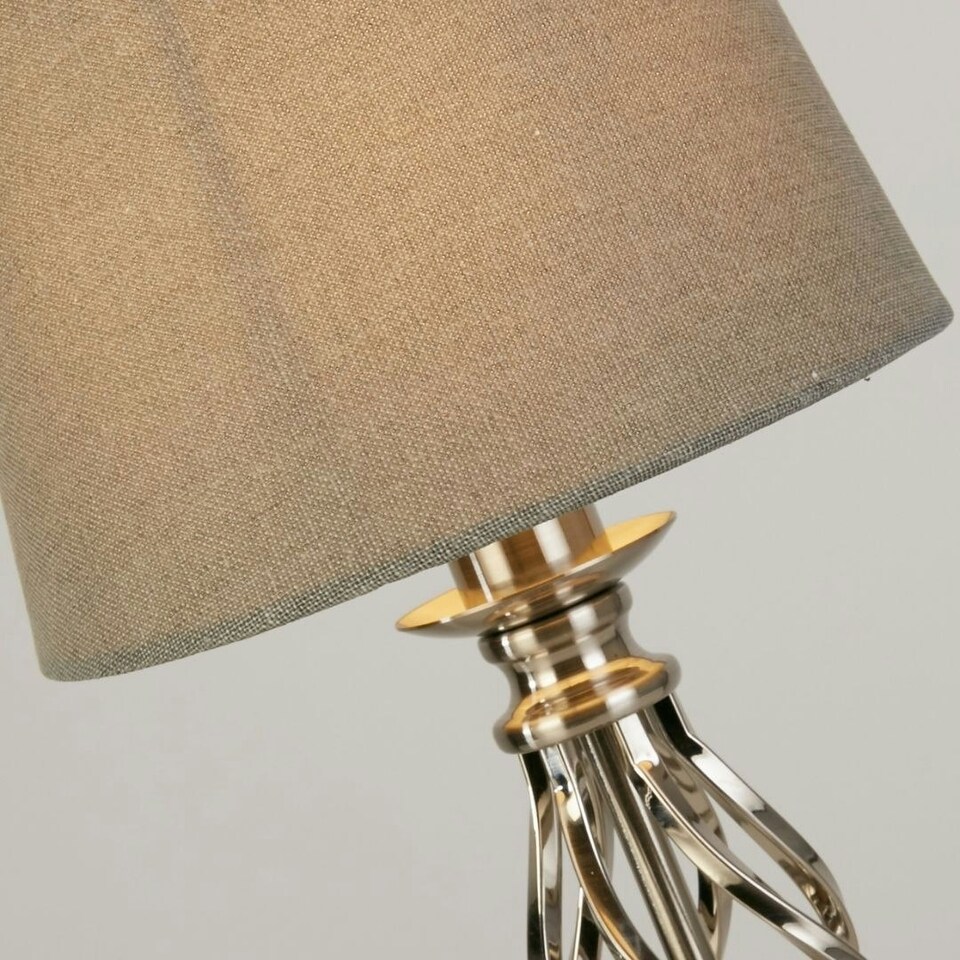 image 1 of Manor Chrome Table Lamp with Grey Shade Chrome