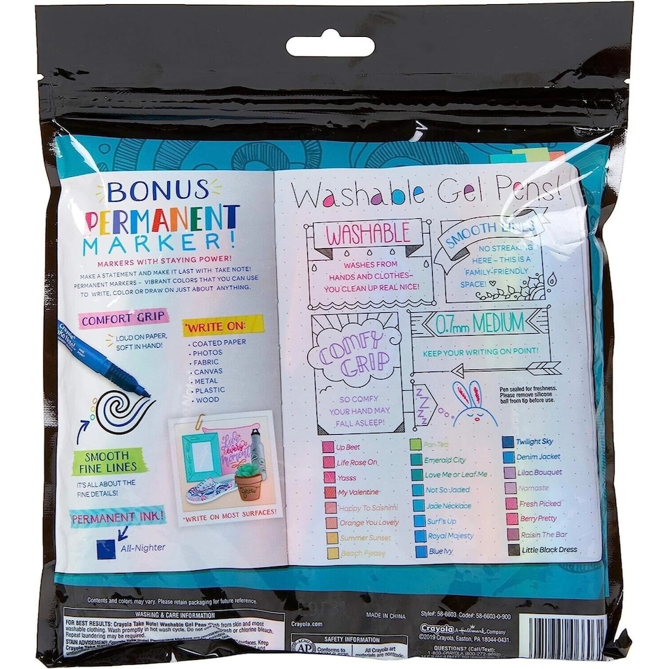 image 1 of Crayola Washable Coloured Gel Pens 24 Count