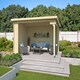 image 1 of Columbus-Log Cabin, Wooden Garden Room, Timber Summerhouse, Home Office - L435 x W349 x H245.1 cm Brown
