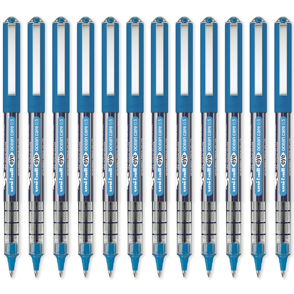 image 1 of Uni-Ball Eye Ocean Care Rollerball Pens UB-150ROP 0.5mm Pack of 12
