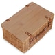 image 8 of Double Steamed Empty Picnic Basket with Pinewood Lid Brown | XL