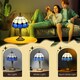 image 9 of HOMCOM Antique Table Lamp, for Bedroom Bedside, Bulb not Included, Blue