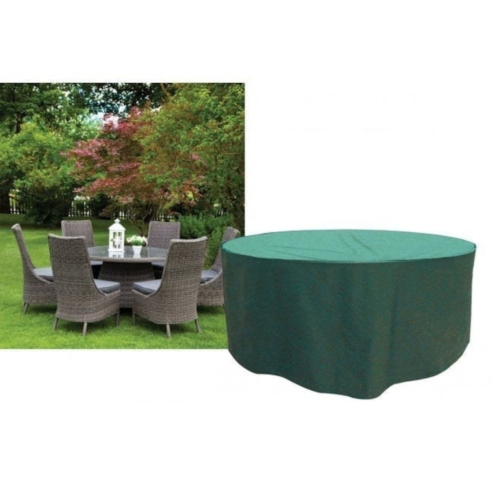 image 1 of Round 6 Seater Furniture Set Protective Cover in Green | Green
