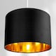 image 7 of Contemporary Black Cotton 10 Inch Table-Pendant Lamp Shade with Shiny Golden Inner | Black