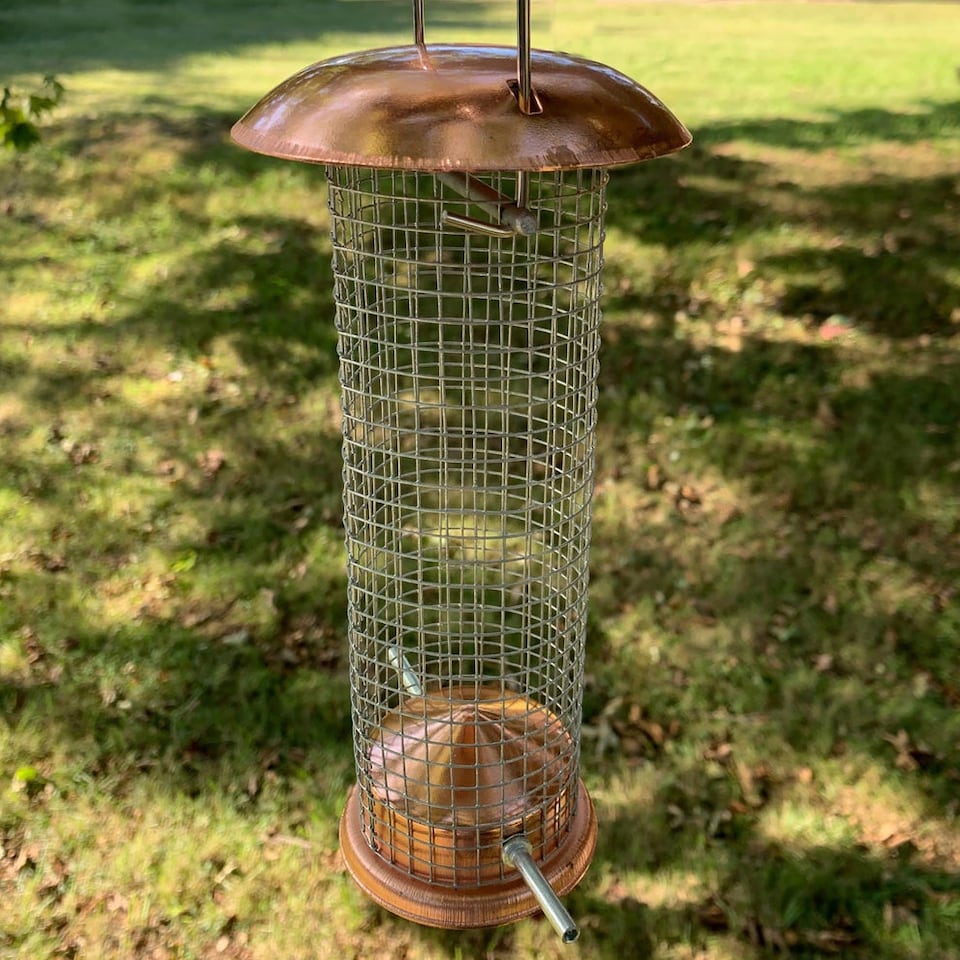 image 1 of Copper Style Hanging Bird Nut Feeder