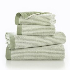 The Lyndon Company Willow Weave Stripe Sage Hand Towel | Green
