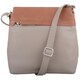 image 1 of Genuine Soft Leather Crossbody Shoulder Two Toned Handbag Brown | Fawn