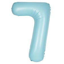 Matte Powder Blue Number 7 Helium Foil Giant Balloon 86cm / 34 in