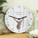 image 2 of Personalised Highland Stag Shabby Chic Wooden Clock | White