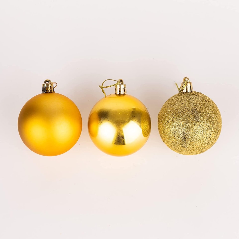 image 1 of 50mm/24Pcs Christmas Baubles Shatterproof Gold,Tree Decorations