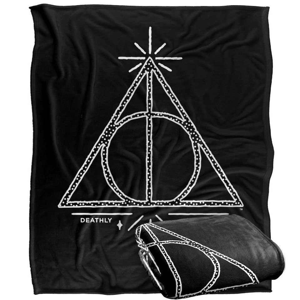 image 1 of Harry Potter Deathly Hallows Blanket - Multicoloured - One Size