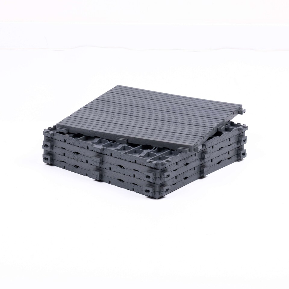 image 1 of Cosmo Garden Patio Cosmopolitan Decking Tiles - Light Grey | Grey | Light Grey | Pack of 10