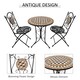 image 5 of Outsunny 3 Pcs Mosaic Bistro Table Chair Set Patio Garden Dining Furniture