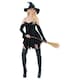 image 2 of Short Black Witch Dress Fancy Dress Costume Ladies Large - UK 16-18