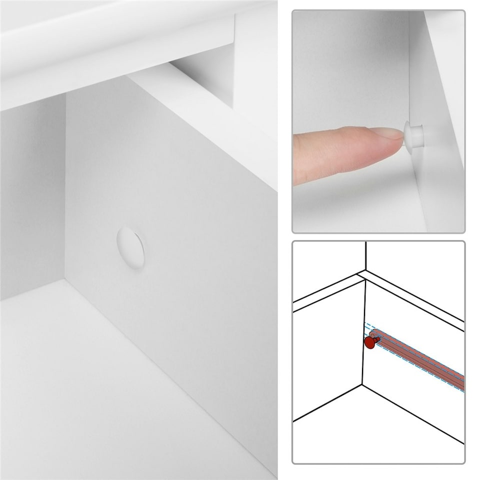 image 1 of Yaheetech 2PCS Modern Design Bedside End Table with Drawer