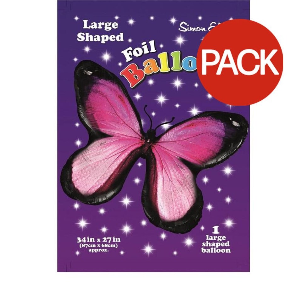 Simon Elvin Butterfly Foil Balloon (Pack Of 6) - Pink - One Size