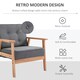 image 4 of HOMCOM Accent Chair Linen Armchair w/ Armrests for Living Room Grey Natural