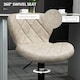 image 5 of HOMCOM Adjustable Height Bar Stools Set of 2, Swivel Barstools Light Khaki
