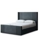 image 1 of Elara Divan Bed with Winged Panel Headboard - Grey (Steel) - King / 5ft