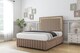 image 2 of Sloomy Boston Gold Mink Plush Divan Bed With Mattress No Drawers With 54" Floor Standing Headboard & 12" Matching Footboard 4'6 Double | Brown | Mink | Double | 1