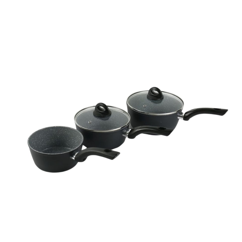image 1 of 9-PC Black Marble Pots & Pans Set