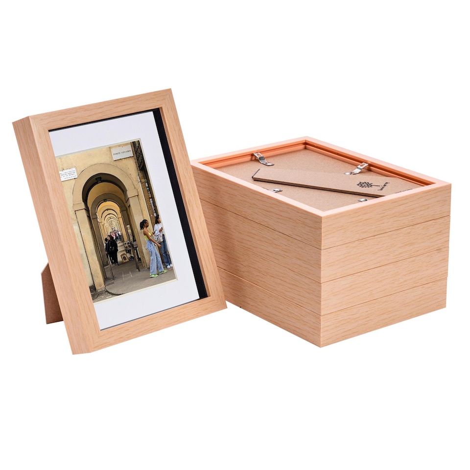 Nicola Spring Cadre Photo Suspendu 3 Vues Rustique Cœurs Blancs – Pour Photos 15x10 Cm, Style Campagne Chic