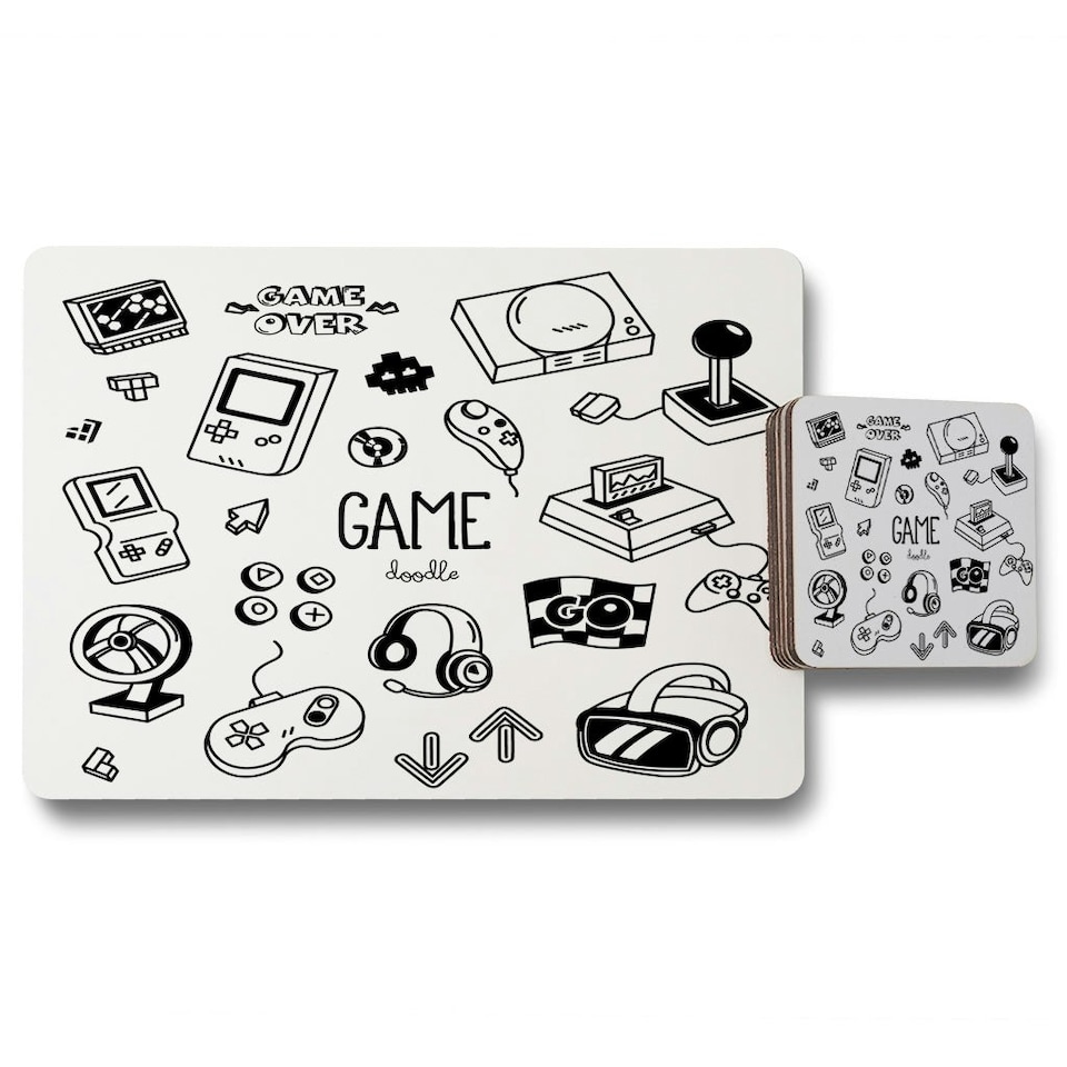 image 1 of Game doodles (Placemat & Coaster Set)