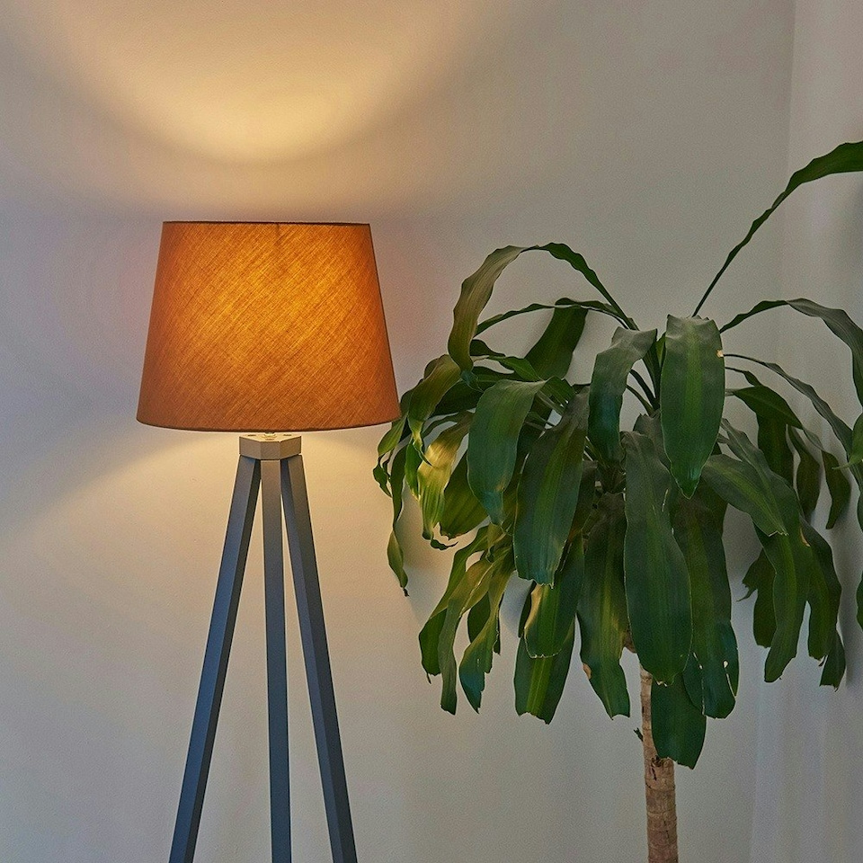 image 1 of ValueLights Modern Grey Wood Tripod Floor Lamp Base