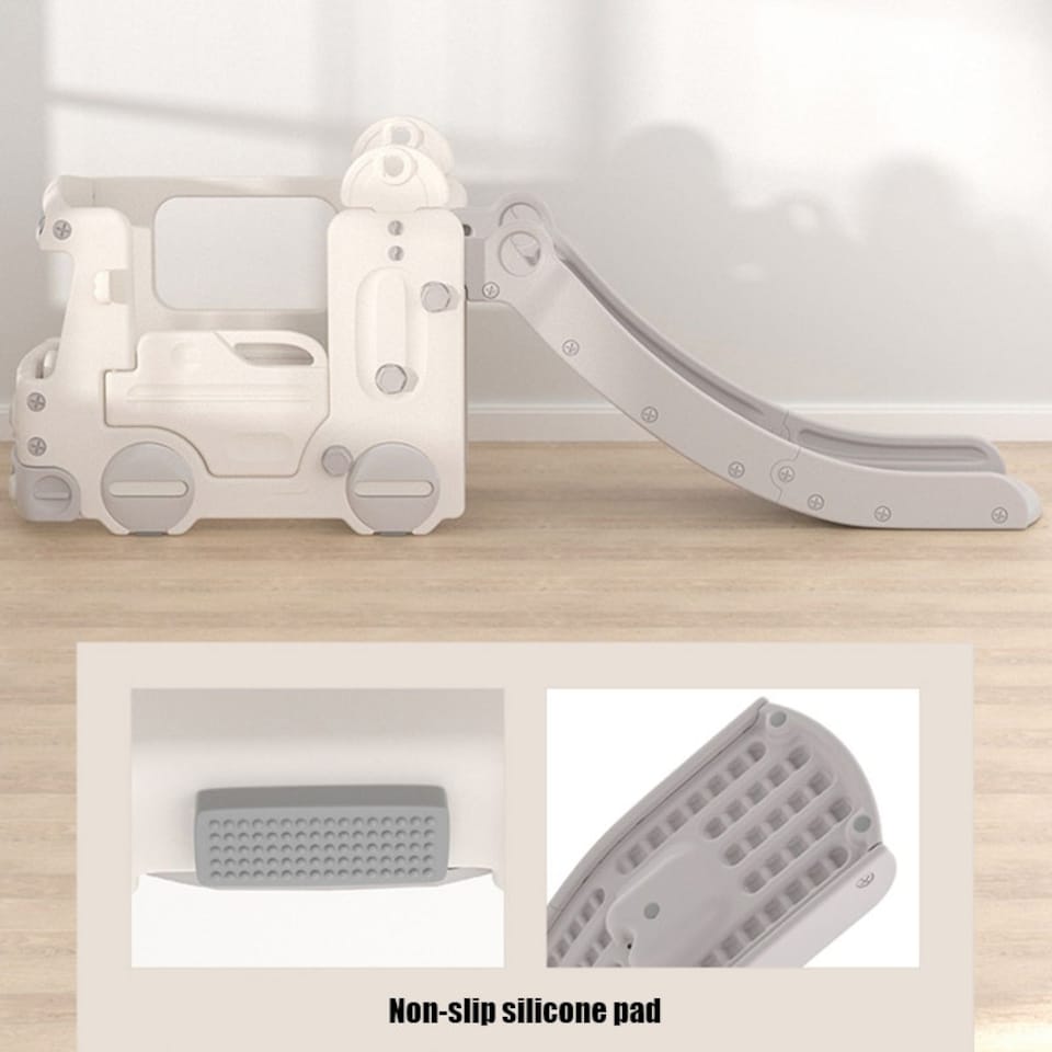 image 1 of Living and Home Kids' 2-in-1 Multi-Functional Slide with Bus Design