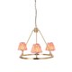 image 1 of Chester Brushed Aged Brass Plate Pendant Light with Coral Pink Fabric Ikat Shade 16cm 3x B22