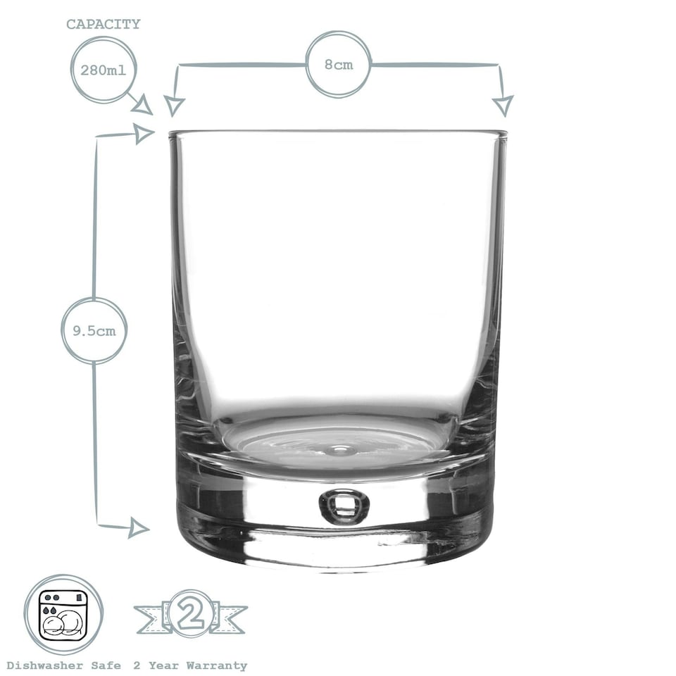 image 1 of Bormioli Rocco Barglass Whisky Glasses - 280ml - Pack of 6 Clear
