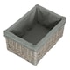 image 2 of Medium Grey Wash Grey Cotton Lined Willow Storage Baskets | Brown | Grey | M | 1