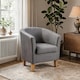 image 1 of Fabric Tub Chair Colour Range Wooden Legs Armchair Living Room Modern Office | Grey