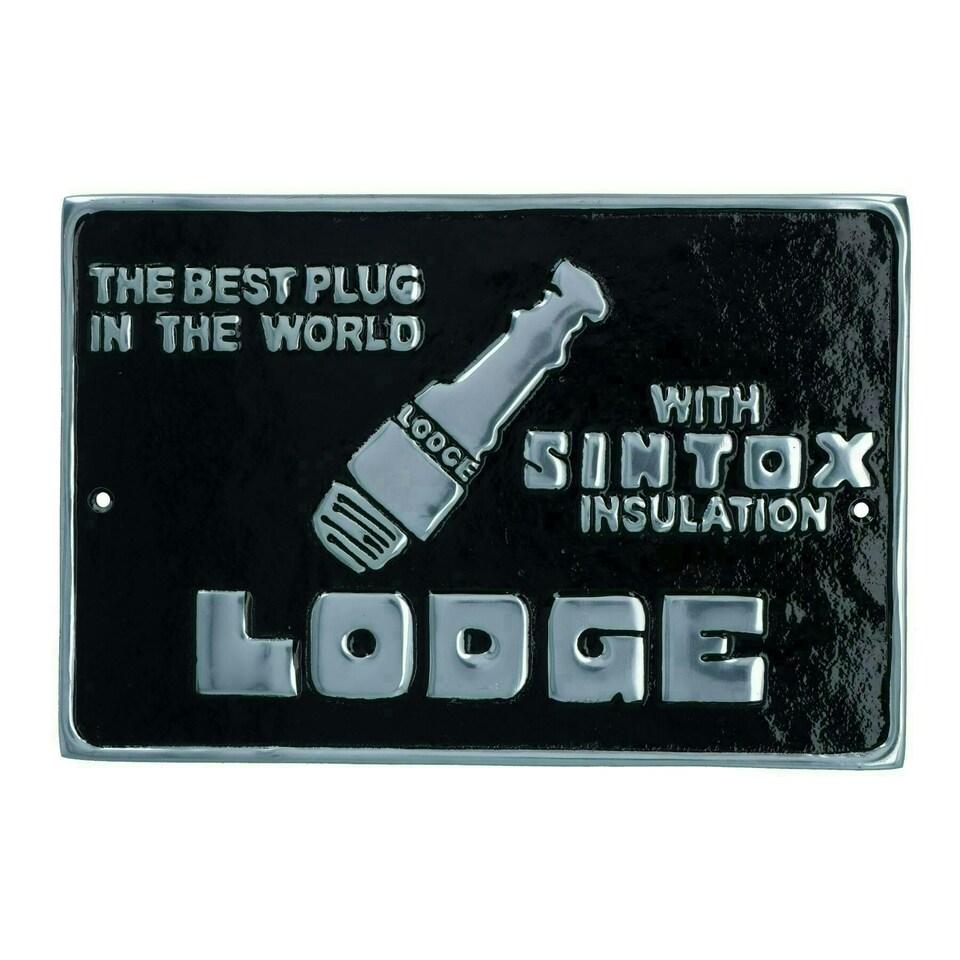 image 1 of Lodge Spark Plug Aluminium Sign Plaque Door Wall Garage Workshop Car Engine