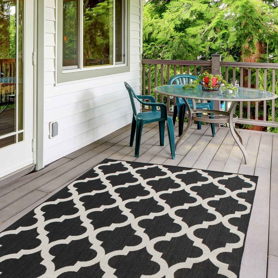 image 1 of The Rugs Outdoor Indoor Moroccan Garden Patio Rug Weatherproof Jet Washable | 400