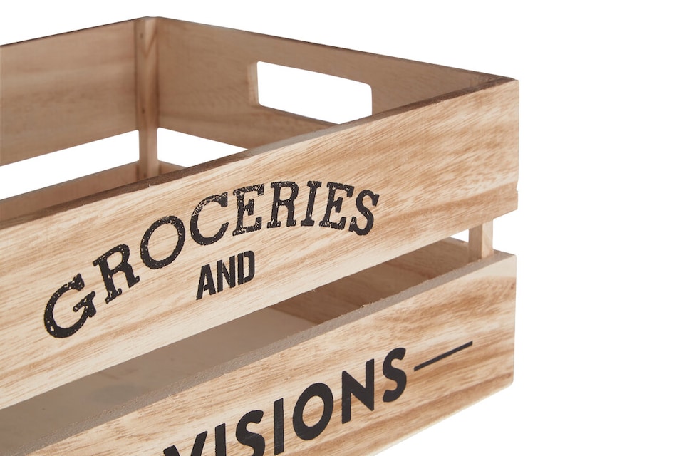 image 1 of Naresso Natural Wood Groceries and Provisions Crate