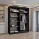 image 3 of Sliding wardrobes 4U Modern Full Mirror Sliding Door Wardrobe Multi Size & Color Options - 150cm Black | 150cm