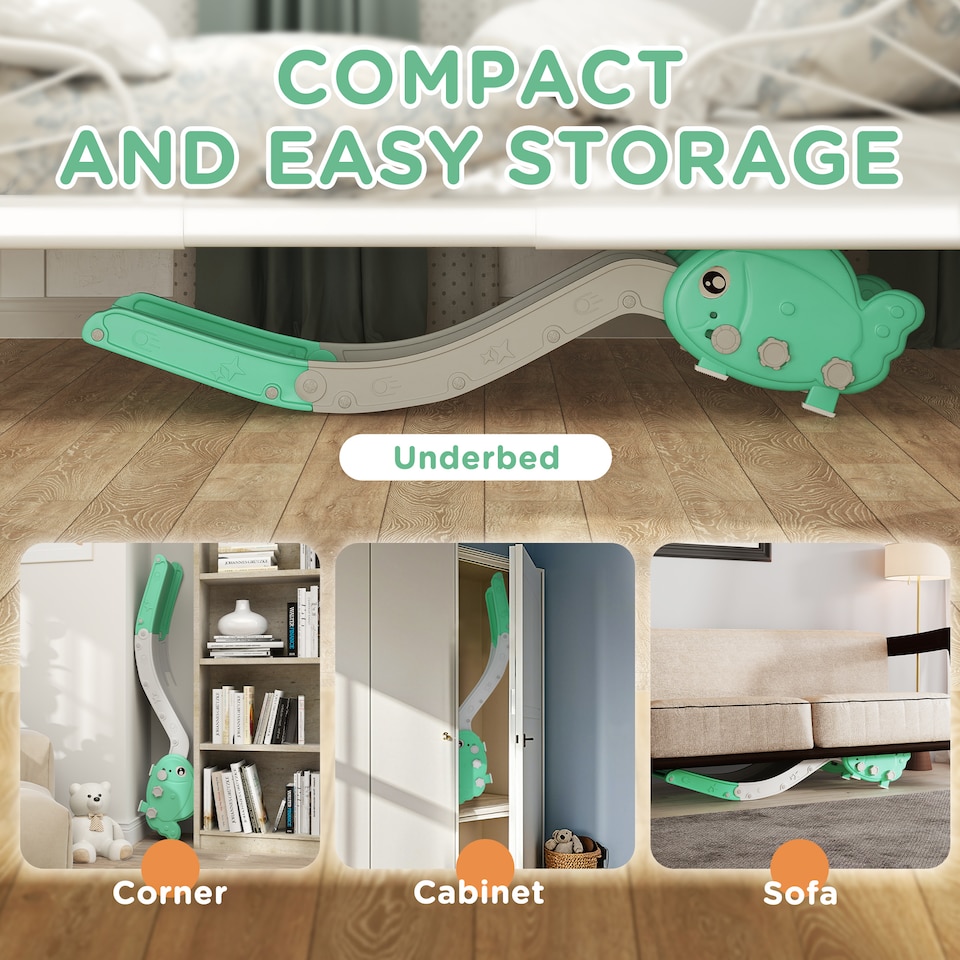 image 1 of AIYAPLAY Kids Sofa Slide, Toddler Slide with 130cm Extended Length, Green