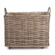 image 2 of Small Wheeled Rattan Hessian Lined Log Basket