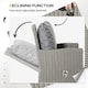 image 8 of Outsunny 5 PCs Outdoor Rattan Lounge Sofa Footstool Cooler Bar Coffee Table Set