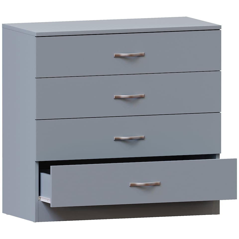 image 1 of Vida Designs Riano 4 Drawer Chest of Drawers Bedroom Storage, Grey