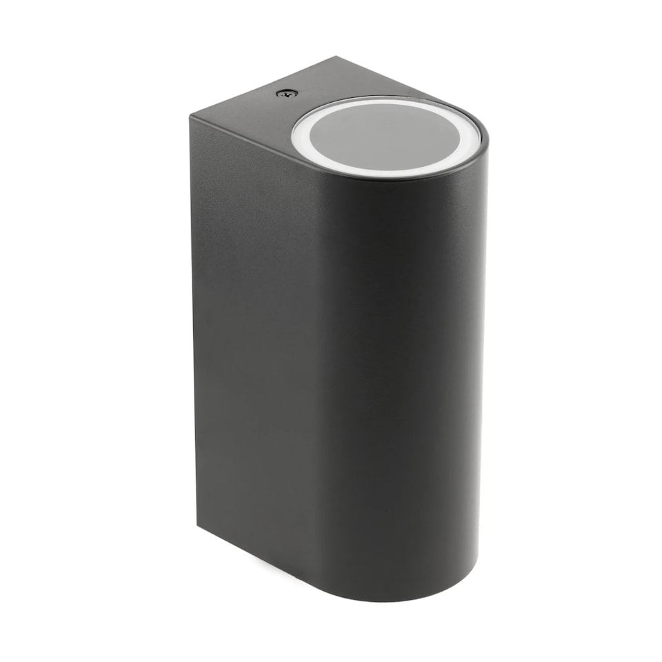 image 1 of CGC EILEEN Black Curved Double GU10 Outdoor Wall Light | Black | Black