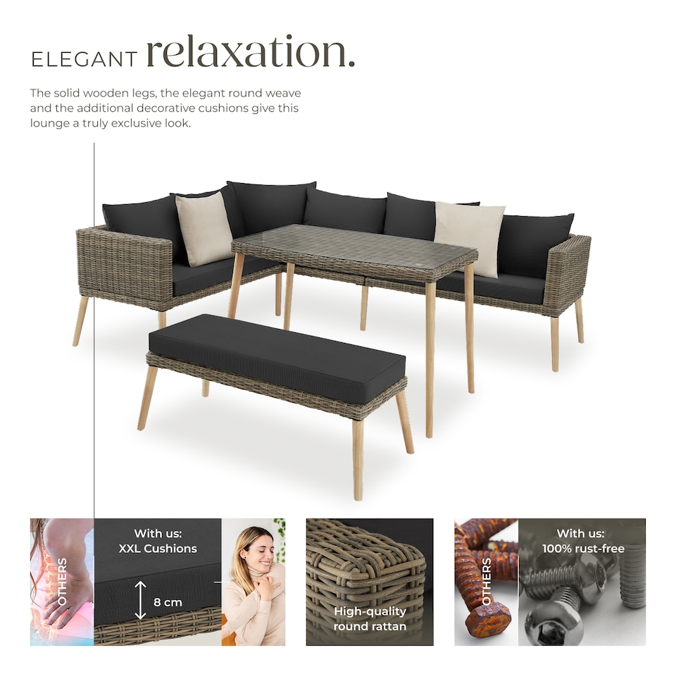 image 1 of Rattan lounge set with aluminum frame, Pula