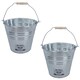 image 1 of 12L Galvanised Steel Metal Bucket Pail Water Coal Greenhouse Garden Plant 2PK